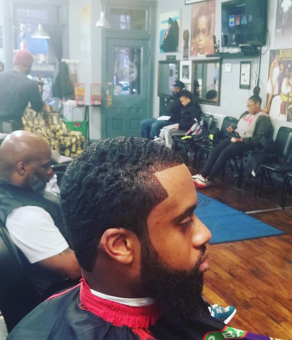 After: finished lineup haircut and beard
