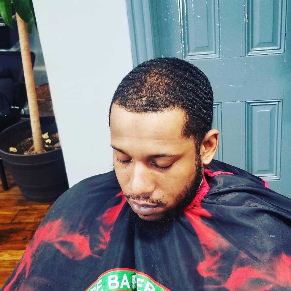 Before: wave haircut